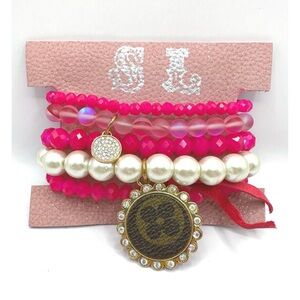 Sandra Ling Stack NWT in Pinks & Pearls